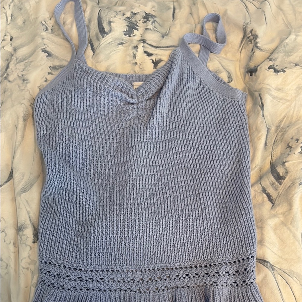 Abercrombie Kids Blue Ribbed Peplum Camisole